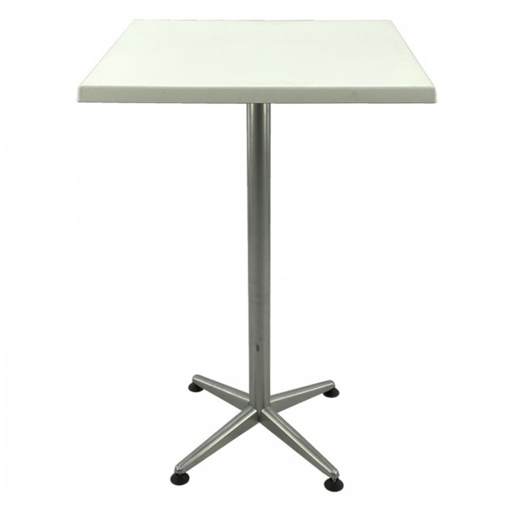 Masa bar interior/exterior patrata 70x70xh107cm Raki Uni Art blat werzalit si picior metalic clasic gri h105