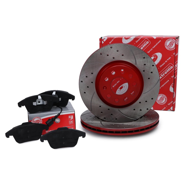 Master Sport Germany féktárcsa és fékbetét szett, szellőztetett, 312mm, Audihoz/Seathoz/Skodához/VW-hez