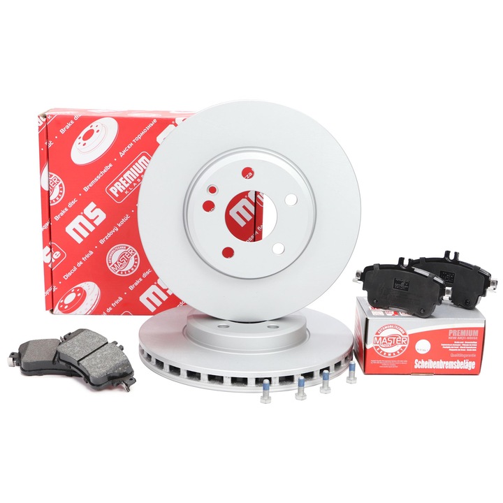 Fékbetét és féktárcsa készlet, Master Sport Germany, Mercedes A (W176), B (W246, W242) típushoz, 295x51mm, 5 lyuk, szellőztetett