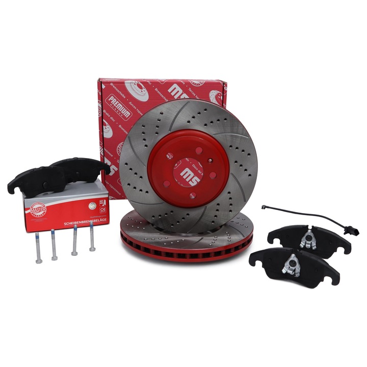 Fékbetét és féktárcsa szett, Master Sport Germany, Audi A4 B8 Allroad, 320mm, szellőztetett, 30mm vastagság