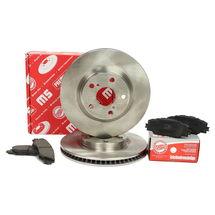 Fékbetét és féktárcsa készlet, Master Sport Germany, Toyota Auris, Mirai, Prius Plus, RAV 4, szellőző, 296x17.5mm