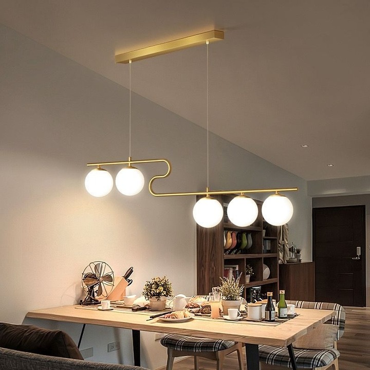 Lustra led Lor Abajur sticla 5 X G9, Gold