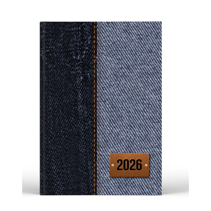 Agenda A5 ARTPRESS 2026, coperta model Denim, 272 pagini, hartie 70g