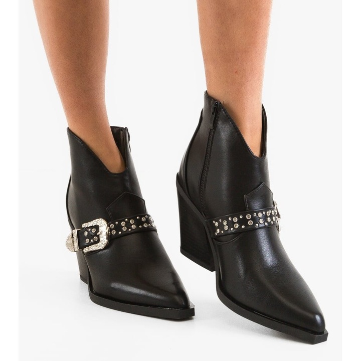 Botine dama Leigh Negre, Negru