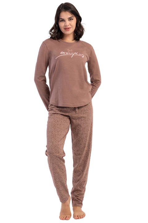 Pijamale dama Vienetta, model Brown Dots