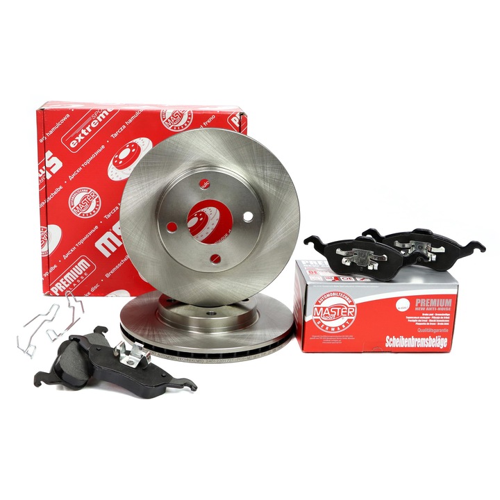 Master-Sport féktárcsa és fékbetét készlet Ford Focus I-hez, szellőztetett, 258x22mm, 4 lyuk, 13,05kg