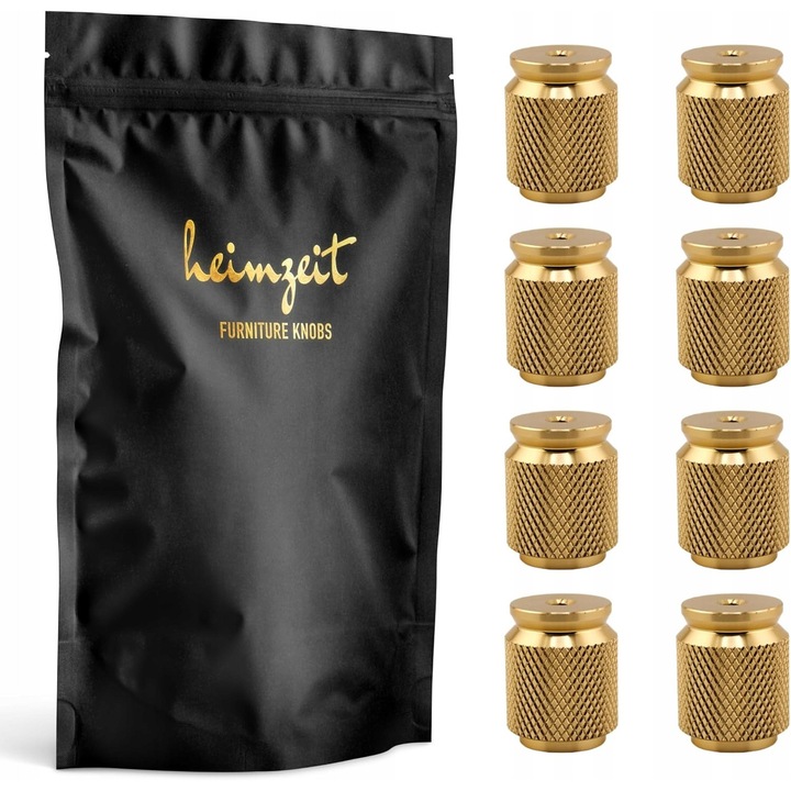 Dekoratív fogantyúk bútorokhoz, 8 darab, alumínium, arany, 19x26mm