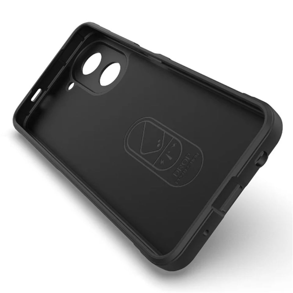 Husa pentru Xiaomi Redmi A5 4G (Regional), SKYDDAR INNOVATION, Magic Shield, din Silicon Mat, set cu sticker, Negru