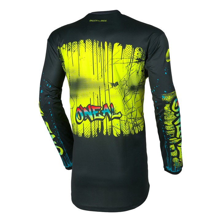 Bluza motocross pentru copii O'NEAL ELEMENT RANCID BLACK/NEON YELLOW, XS - 4-5 ani