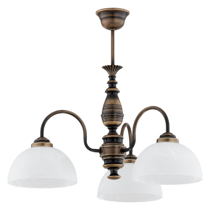 Candelabru Felix, Lemir, 3 surse de iluminat, alb, 50x50x48cm