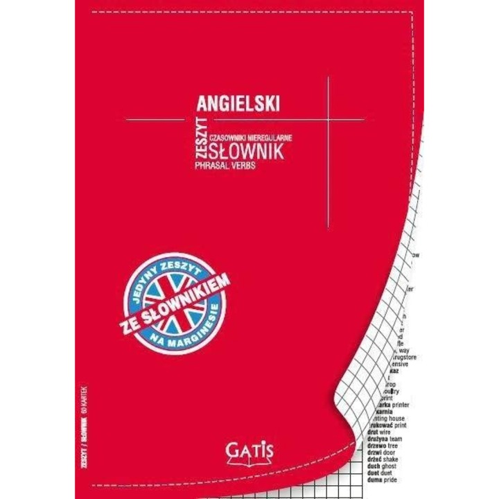 Caiet-dictionar Gatis A5, 60 file, engleza, cu grilaj