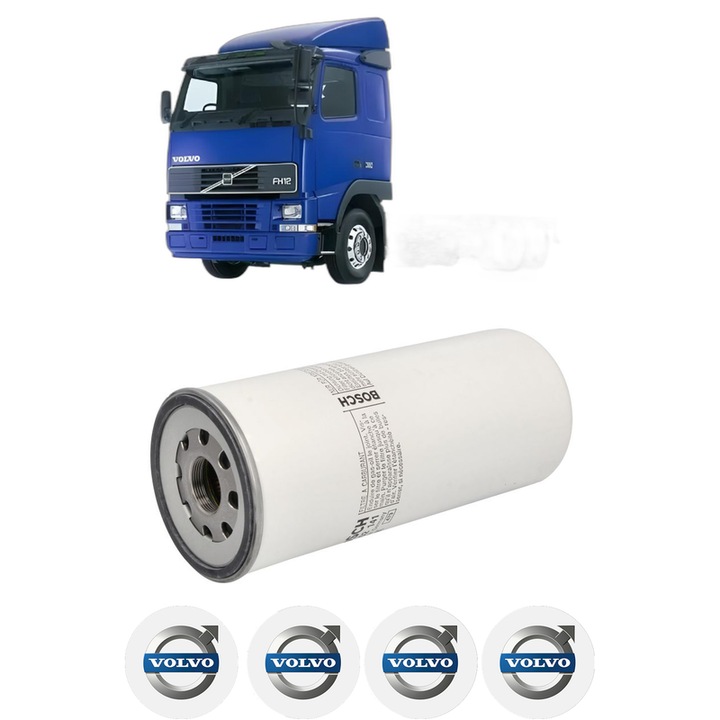 Filtru combustibil VOLVO FH12 FH 12/420 din 1993 KW 309 CP 420 CMC 12130, Bosch, Auto, 4x Stickere auto cu VOLVO