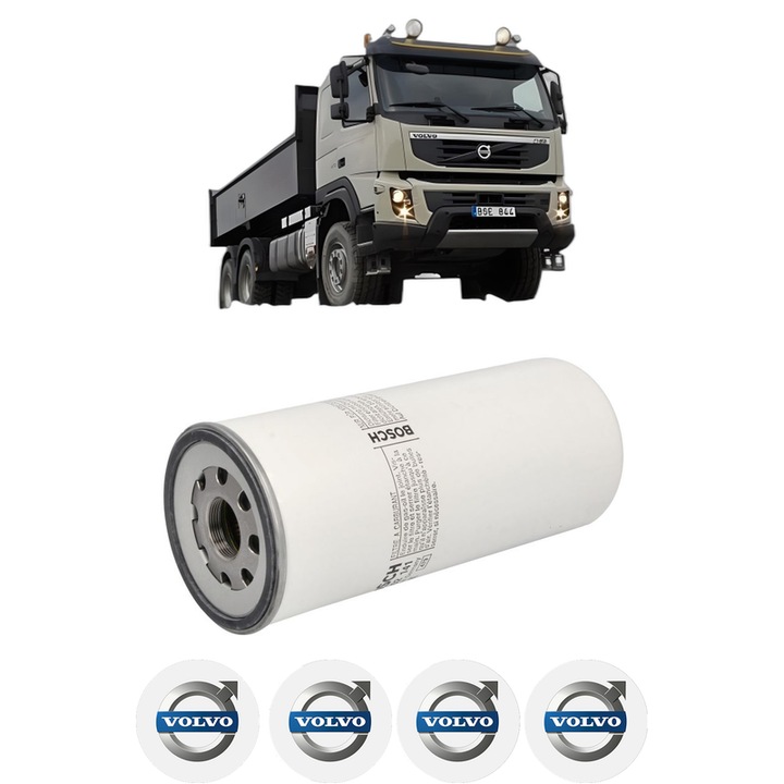 Filtru combustibil VOLVO FMX 370 din 2010 KW 272 CP 370 CMC 10837, Bosch, Auto, 4x Stickere auto cu VOLVO