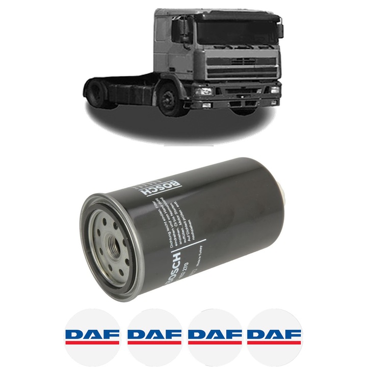 Filtru combustibil DAF 95 FAG 95.400 din 1990-1998 KW 295 CP 401 CMC 11627, Bosch, Auto, 4x Stickere auto cu DAF