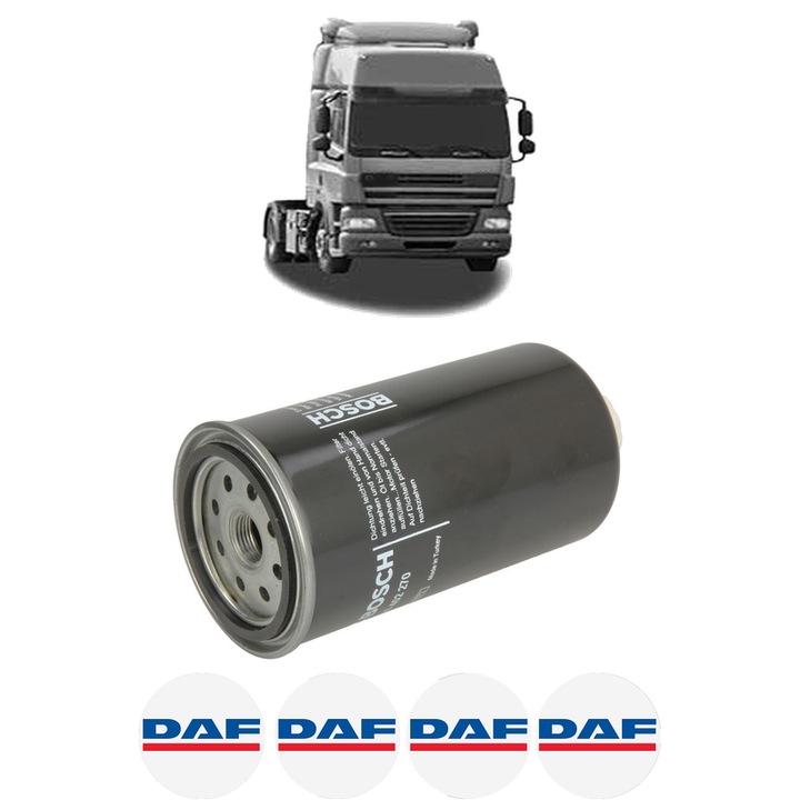 Filtru combustibil DAF CF 85 FAT 85.410 din 2005-2013 KW 300 CP 408 CMC 12903, Bosch, Auto, 4x Stickere auto cu DAF