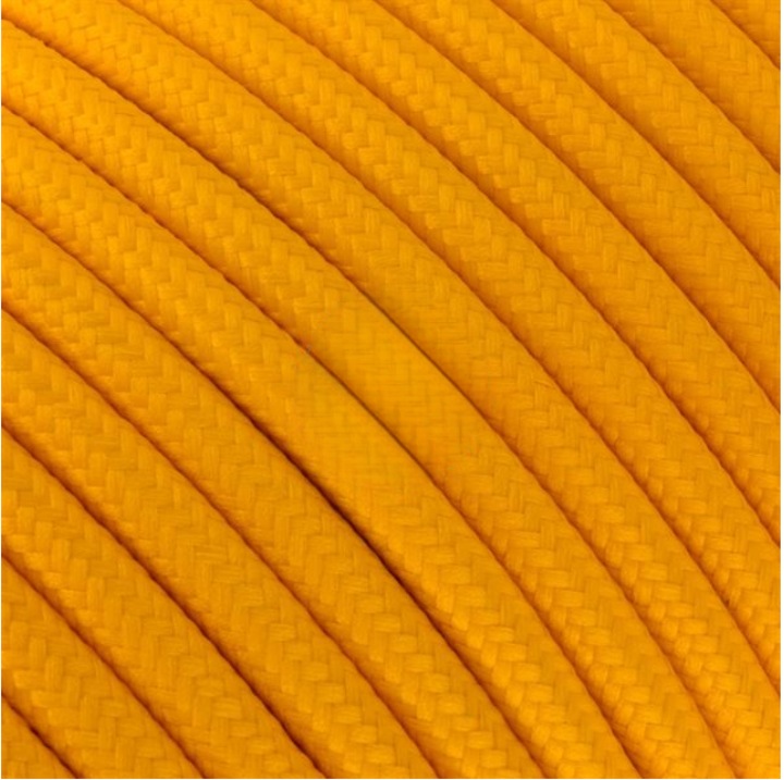 Cablu Textil Rotund, Fanton H03VV-F 2x0.75mm 50m, Galben Poliester