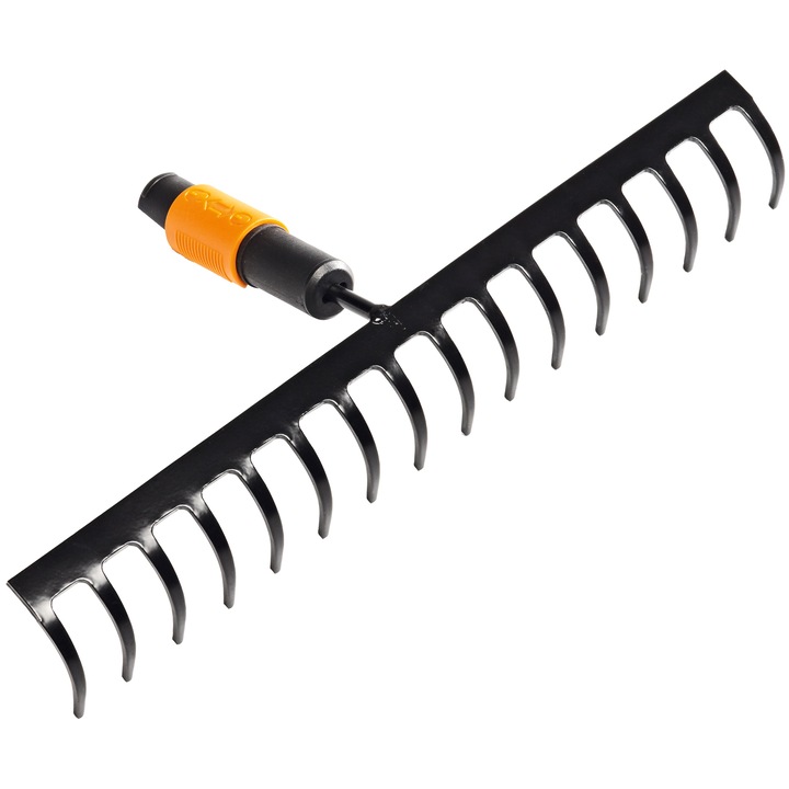 Grebla pentru sol Fiskars QuickFit, 16 dinti, 205mm, 493g, fara coada