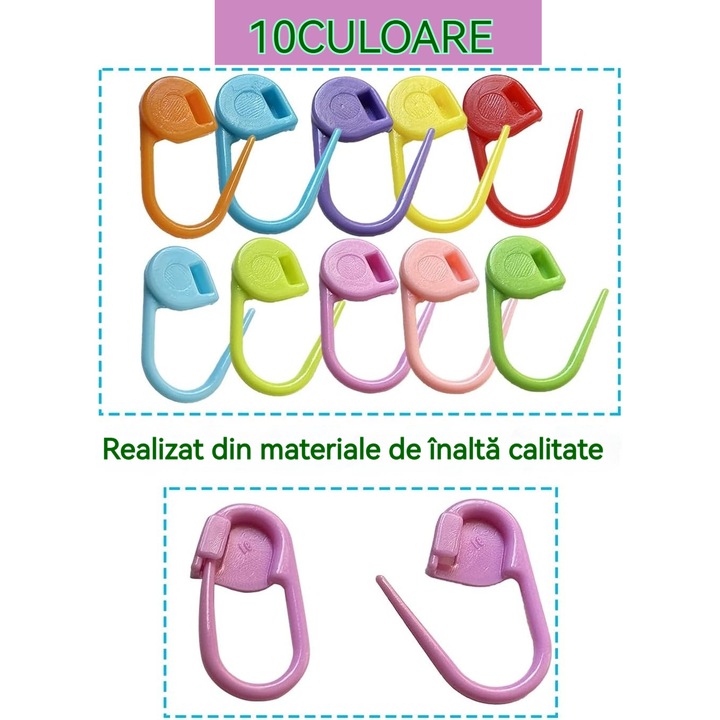 Kengege 140 darabos horgolásjelölő készlet, 10 szín, 22x10 mm