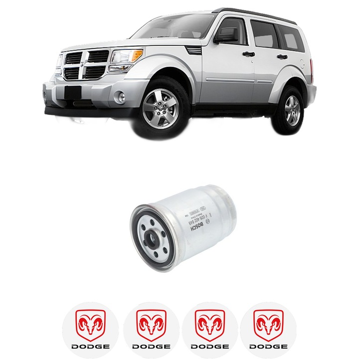 Filtru combustibil DODGE NITRO VAN (KA) 2.8 CRD 4WD din 2006-2010 KW 130 CP 177 CMC 2777, Bosch, Auto, 4x Stickere auto cu DODGE
