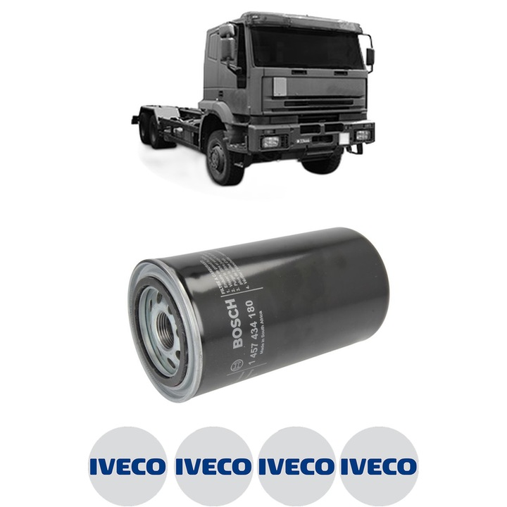 Filtru combustibil IVECO EUROTRAKKER MP 260 E 38 H Cursor din 2001-2004 KW 280 CP 380 CMC 12882, Bosch, Auto, 4x Stickere auto cu IVECO