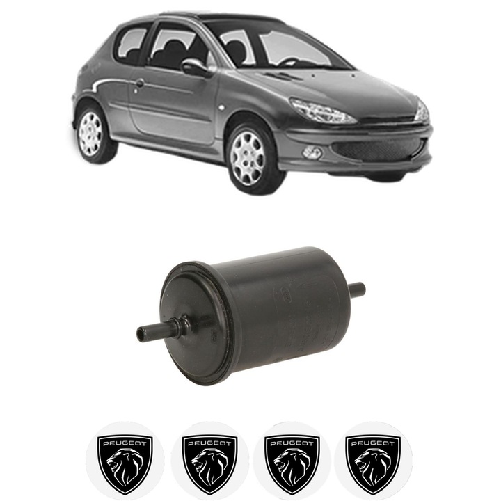 Filtru combustibil PEUGEOT 206 Hatchback (2A/C) 2.0 S16 din 1999-2007 KW 100 CP 136 CMC 1997, Bosch, Auto, 4x Stickere auto cu PEUGEOT