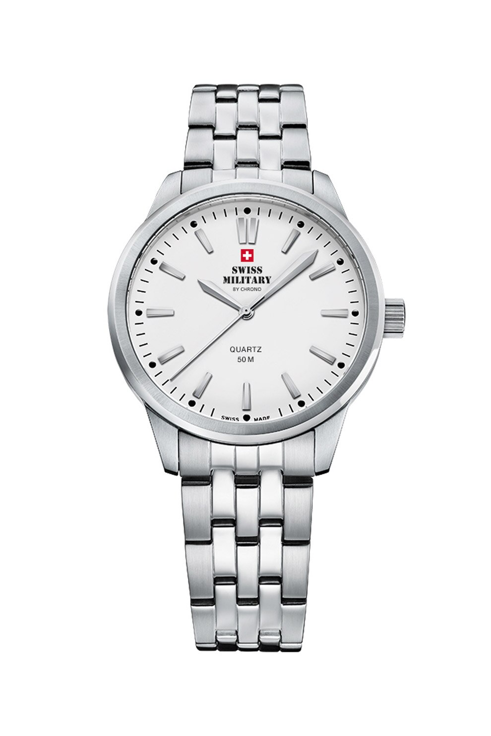 Swiss Millitary by Chrono, Ceas din otel inoxidabil, Argintiu