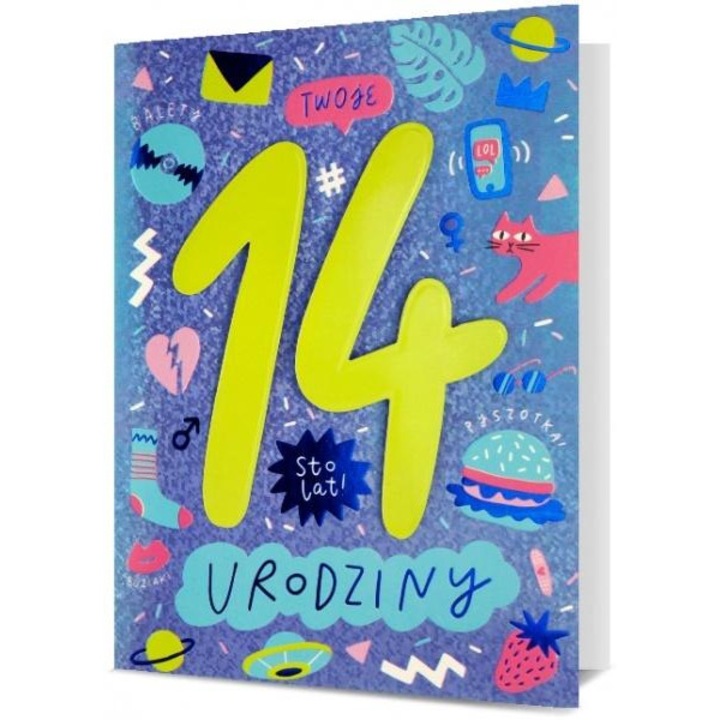 Felicitare B6 Pan Dragon Urodziny, cu coperta, decorata, 14 cm