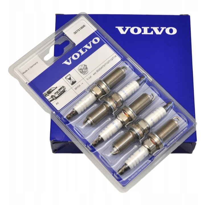 Eredeti Volvo gyújtógyertyák, 30751806 OE, S40, S60, S80, V70, V50, C30, C70, XC70 modellekhez, 4 darabos készlet