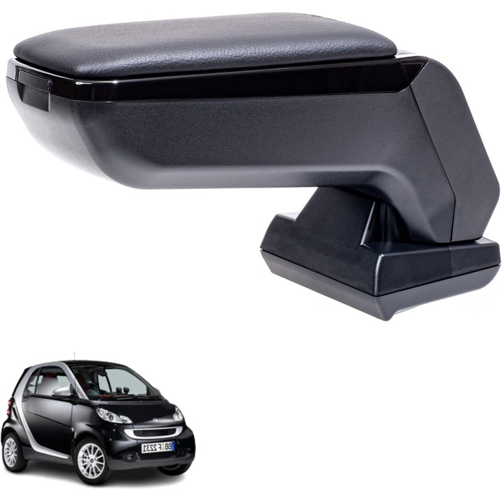 Подлакътник Rati Armster S за Smart Fortwo 451 2007-2014, с отделение за съхранение, лесен монтаж, ергономичен дизайн