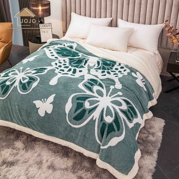 Patura Cocolino Pufoasa cu Blanita 200x230 cm, Microfibra Premium, Model 3D, 2 Peatrsoane, MHR-1568