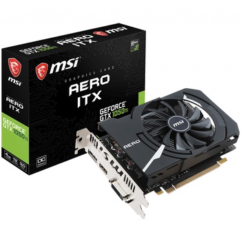 Placa video MSI GeForce® GTX 1050 Ti AERO ITX OCV1, 4GB GDDR5, 128-bit Placa video MSI GeForce® GTX 1050 Ti AERO ITX OCV1, 4GB GDDR5, 128-bit