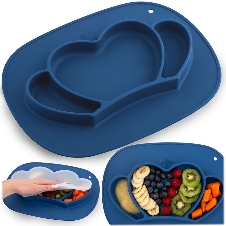 Farfurie pentru copii, Ricokids, silicon, coroana