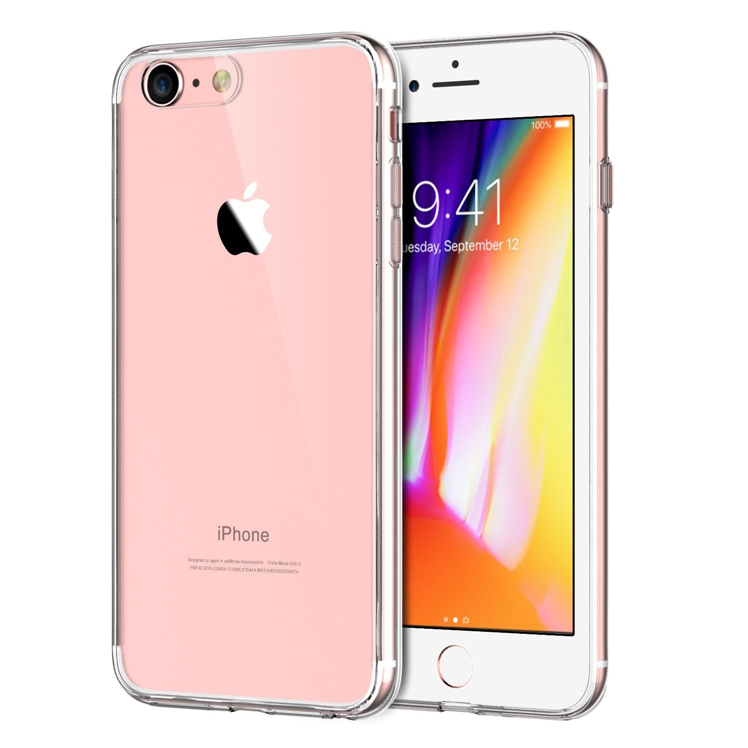 Husa de protectie Hybrid Antisoc pentru iPhone 8/iPhone 7, carcasa spate PC cu cadru, Transparent