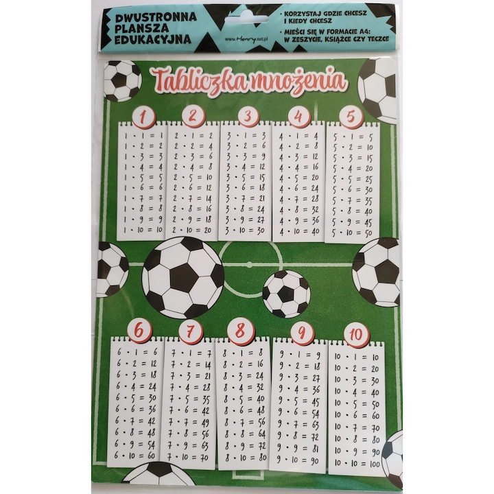 Fisa tabla inmultirii A4, Henry, hartie groasa, colturi rotunjite