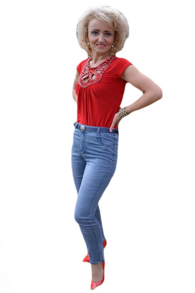 Pantaloni subtiri ,model cu aspect de blug , D&J Exclusive, Albastru ddeschis