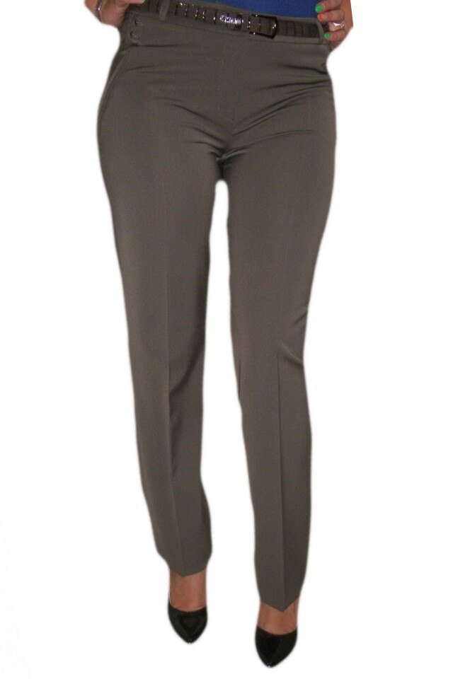 Pantaloni lungi, la dunga, D&J Exclusive, Kaki