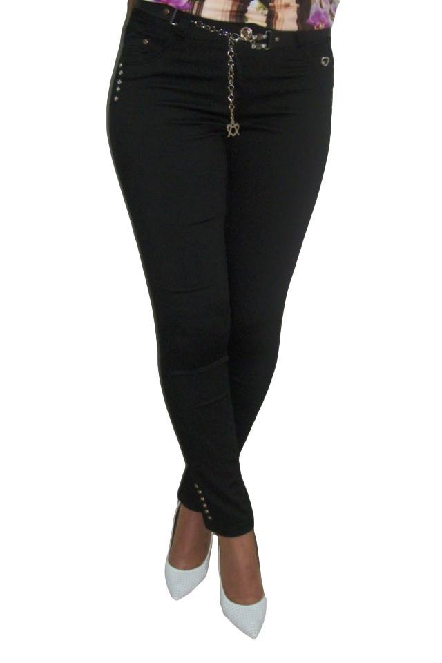 Pantaloni casual, design tip blug,D&J Exclusive, Negru