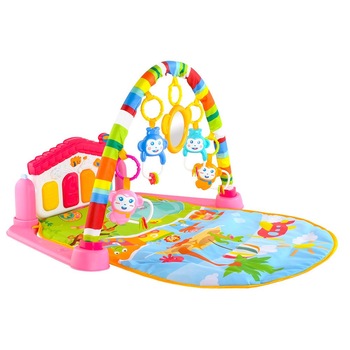 Salteluta de activitati cu pian, 3 in 1, roz, Isp, 82x47x47 cm Salteluta de activitati cu pian, 3 in 1, roz, Isp, 82x47x47 cm