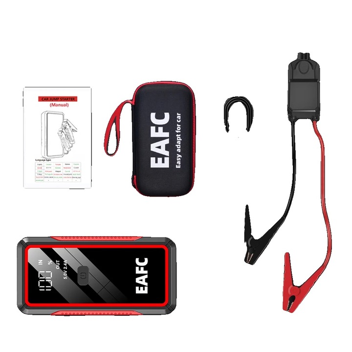 Redresor auto, 2000A, portabil, capacitate 8000-10000 mAh, dimensiuni compacte