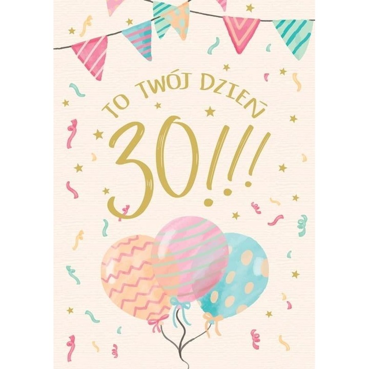 Felicitare KUKARTKA B6, set cu plic, decorata cu folie metalica si brokat, interior colorat, 16.6x11.7cm