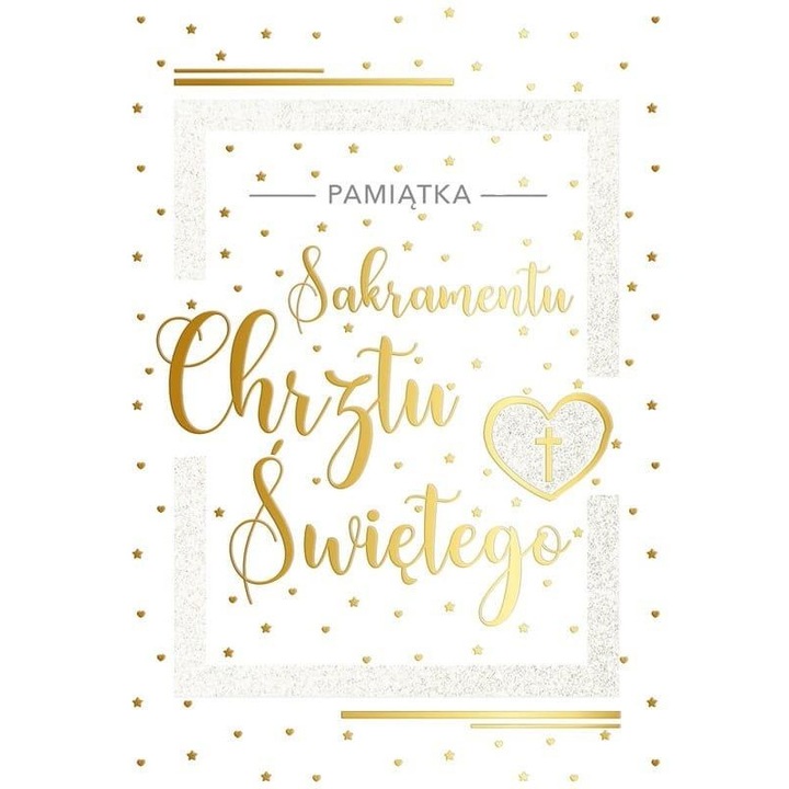 Karnet B6 Kukartka Passion Premium PR-184, felicitare pentru botez, cu plic si detalii aurii, multicolor