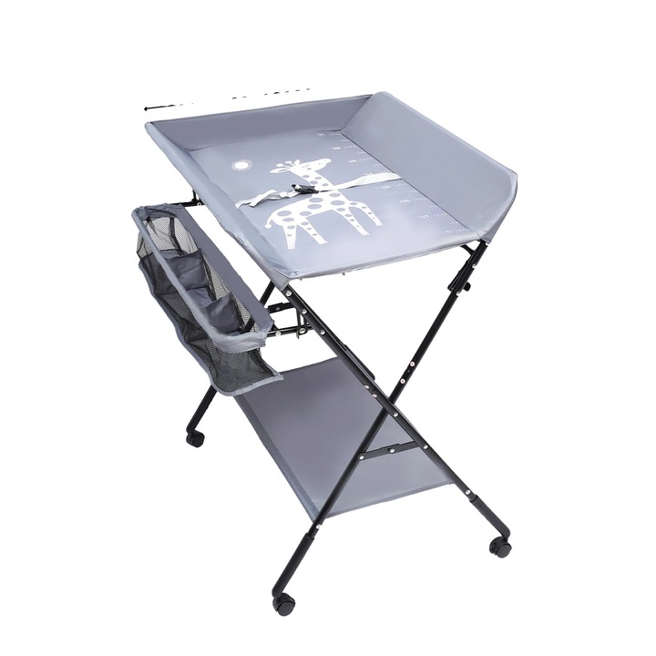Masa de infasat, design pliabil, curea de siguranta, cu roti, 25kg