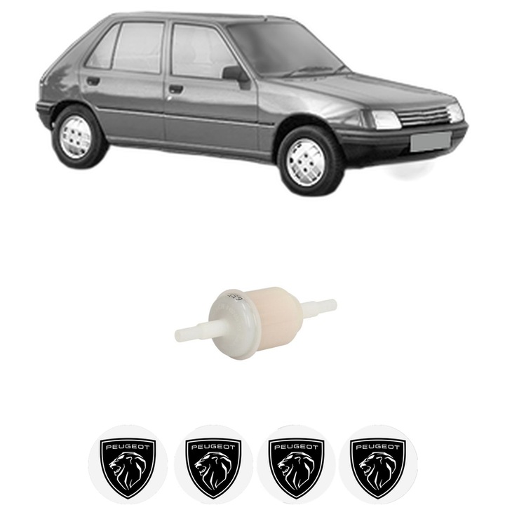 Filtru combustibil PEUGEOT 205 II (20A/C) 1.6 din 1987-1998 KW 53 CP 72 CMC 1580, Bosch, Auto, 4x Stickere auto cu PEUGEOT