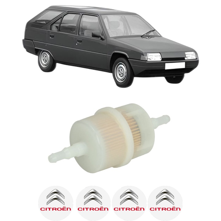 Filtru combustibil CITROEN BX Break (XB-_) 16 (XB180Z) din 1986-1994 KW 76 CP 103 CMC 1580, Bosch, Auto, 4x Stickere auto cu CITROEN