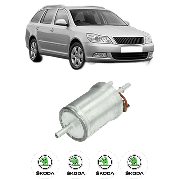Filtru combustibil SKODA OCTAVIA II Combi (1Z5) 1.2 TSI din 2010-2013 KW 77 CP 105 CMC 1197, Bosch, Auto, 4x Stickere auto cu SKODA