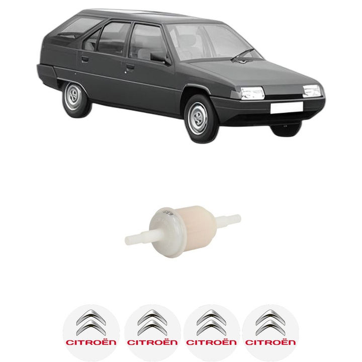 Filtru combustibil CITROEN BX Break (XB-_) 1.4 din 1987-1992 KW 52 CP 71 CMC 1360, Bosch, Auto, 4x Stickere auto cu CITROEN