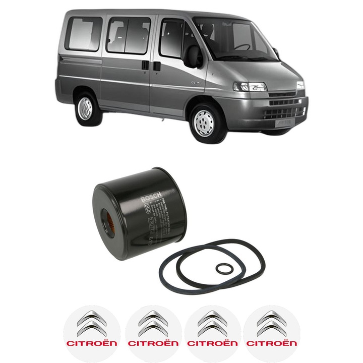 Filtru combustibil CITROEN JUMPER I Bus (230P) 1.9 TD din 1994-2002 KW 66 CP 90 CMC 1905, Bosch, Auto, 4x Stickere auto cu CITROEN