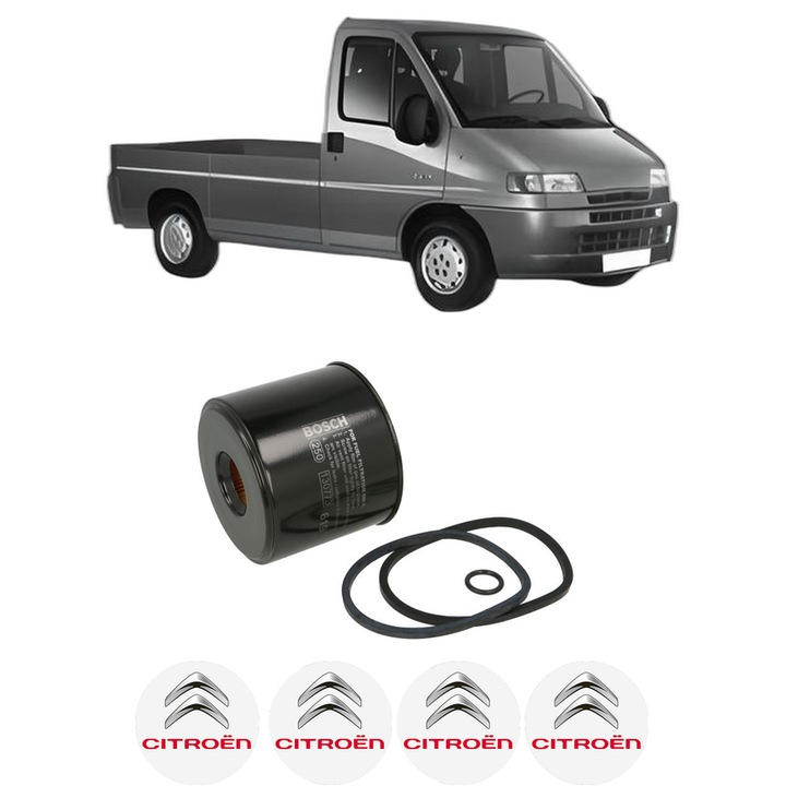 Filtru combustibil CITROEN JUMPER I Platform/Chassis (230) 2.5 TDi 4x4 din 2000-2002 KW 79 CP 107 CMC 2446, Bosch, Auto, 4x Stickere auto cu CITROEN
