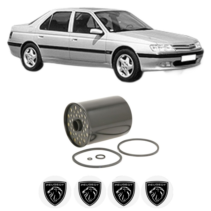 Filtru combustibil PEUGEOT 605 (6B) 2.1 Turbo Diesel din 1989-1999 KW 80 CP 109 CMC 2088, Bosch, Auto, 4x Stickere auto cu PEUGEOT