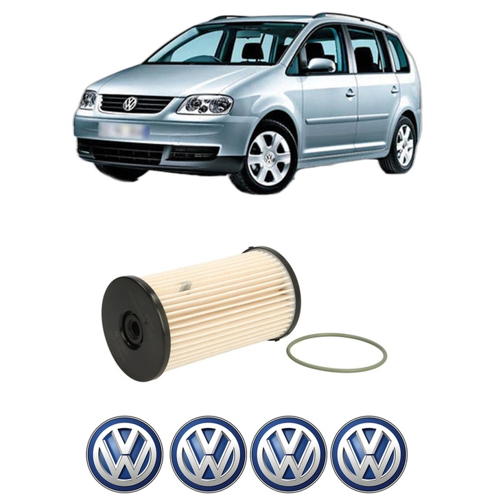 Filtru combustibil Volkswagen TOURAN (1T3) 1.6 TDI din 2010-2015 KW 77 CP 105 CMC 1598, Bosch, Auto, 4x Stickere auto cu Volkswagen